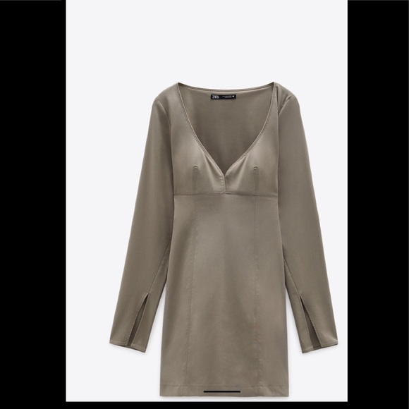 Zara Sweetheart Dress in Taupe/ Desert color - Picture 5 of 14